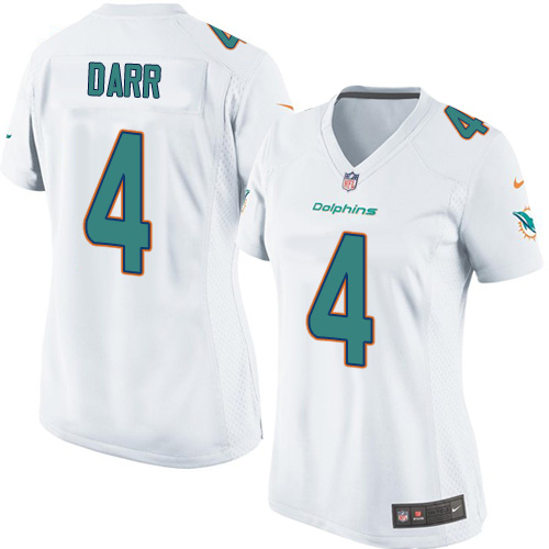Women's Game Matt Darr Nike Jersey White Road - #4 NFL Miami Dolphins